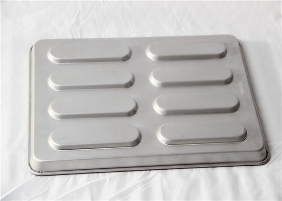 Aluminum Steel 8 Cavity 530x380x40mm Hot Dog Bun Pan