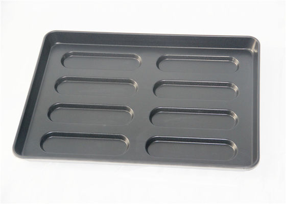 Aluminum Steel 8 Cavity 530x380x40mm Hot Dog Bun Pan