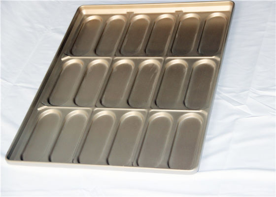 654x535x38mm PTFE Golden Hot Dog Bun Baking Pan