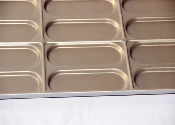 654x535x38mm PTFE Golden Hot Dog Bun Baking Pan