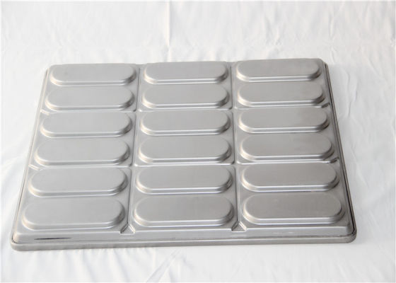 18 Cavity PTFE 654x535x38mm Hot Dog Bun Baking Pan