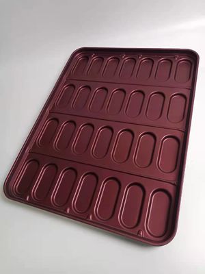 Aluminum Steel 28 Cavity 670x511.2x40.4mm Hot Dog Bun Baking Mold  Pan