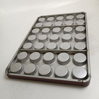 35 Cavity Aluminum Steel Round Cupcake Tray 0.8mm Thickness