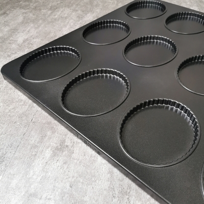 Non Stick 12 Cups Al Steel Cake Baking Trays Silicon inside