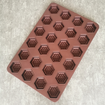 24 Cavity Hexagon Cake Baking Tray 1.0mm Aluminum Steel Cake Pan PTFE 600*400*35