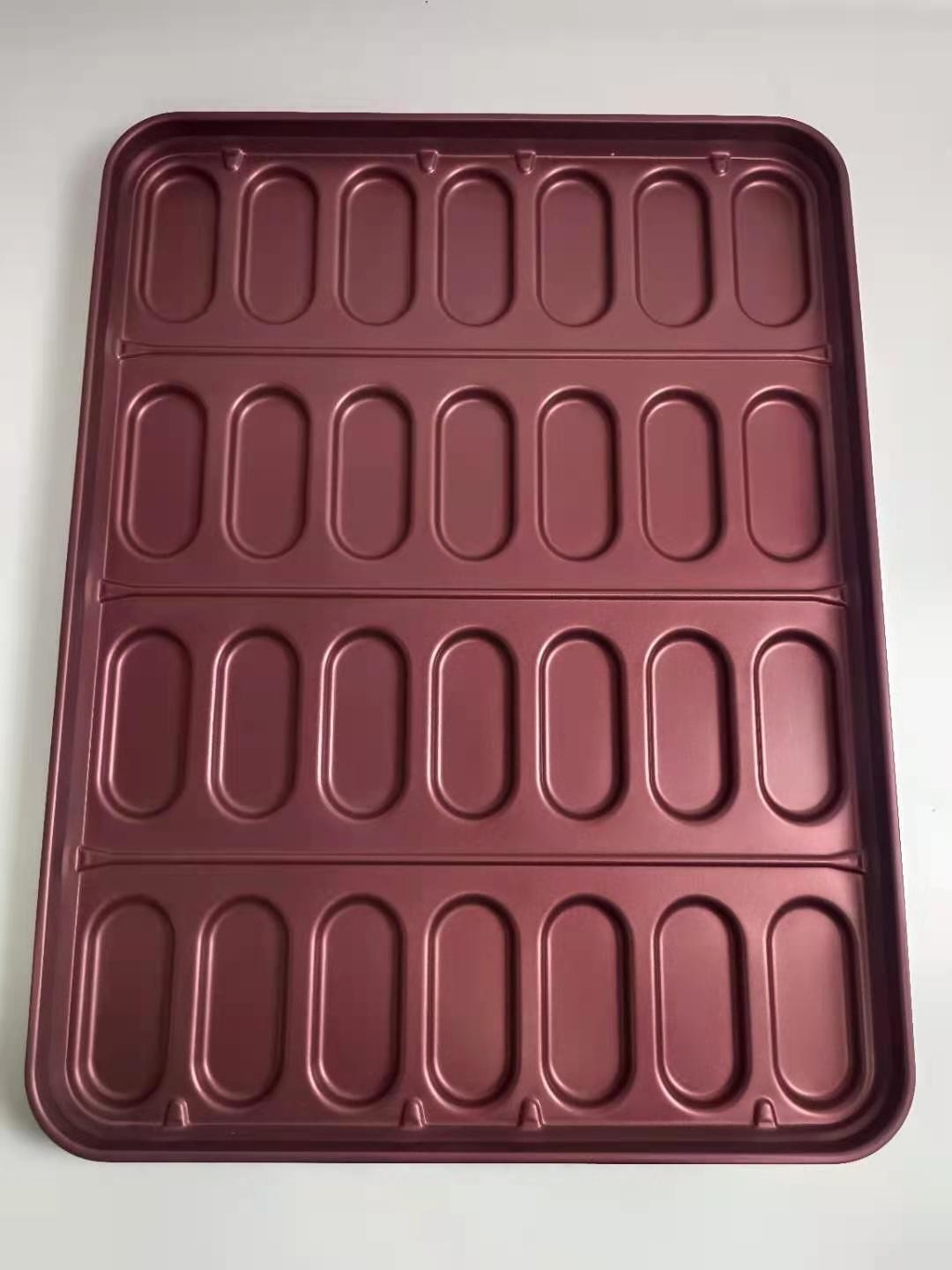 Aluminum Steel 28 Cavity 670x511.2x40.4mm Hot Dog Bun Baking Mold Pan