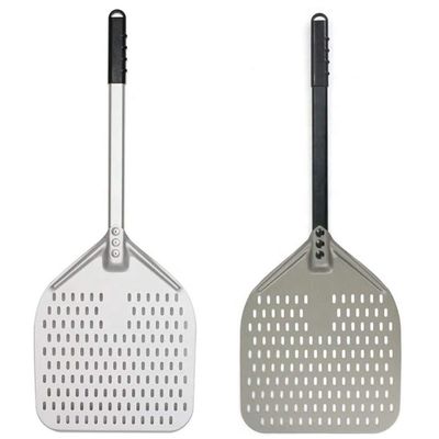 66cm Hard Anodized Aluminum Pizza Shovel 12 Inch Aluminum Pizza Peel Silver Perforated Pizza Peel